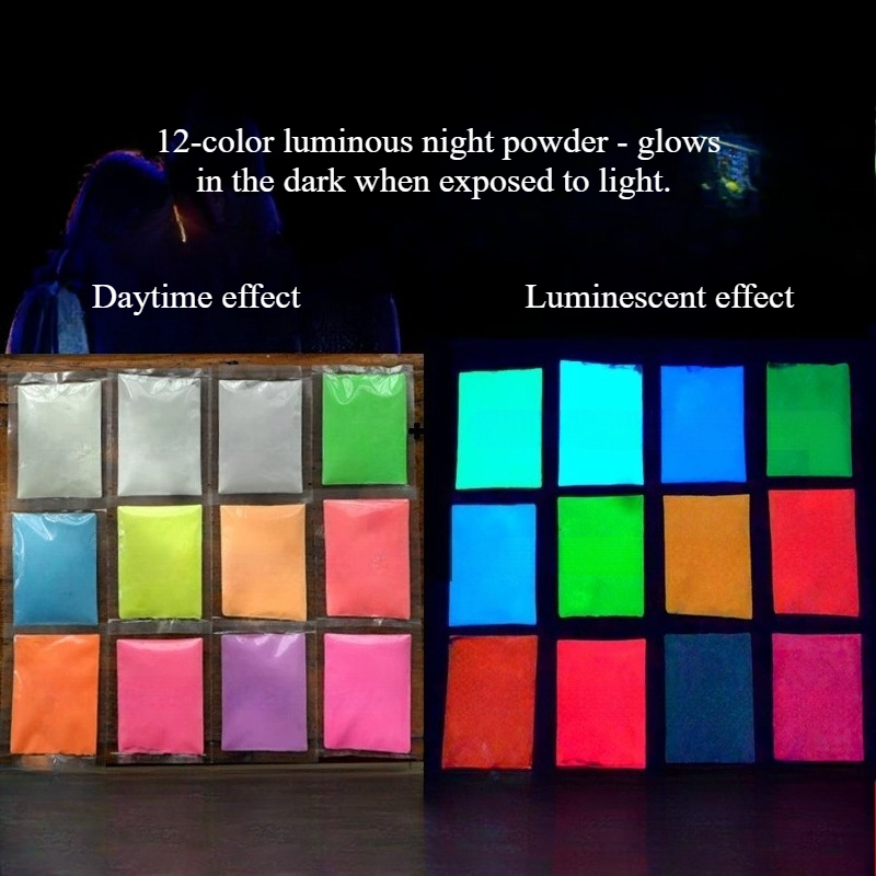 Art Craft Night - Polvo Luminoso/Fluorescente Súper Brillante de 100g,