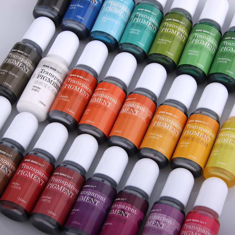 Alcohol Ink Set - Pigmento de resina, piedras preciosas transparentes,