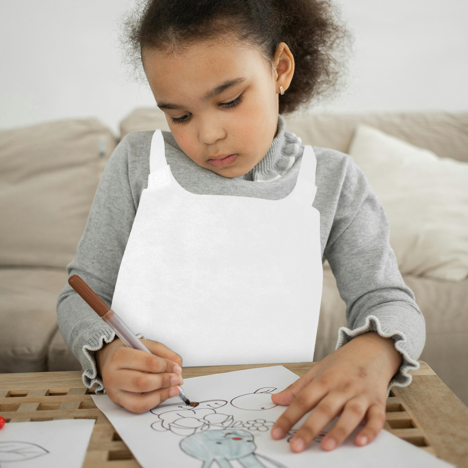 10 delantales blancos para niñ - Art Craft Toddlers reseña y precio
