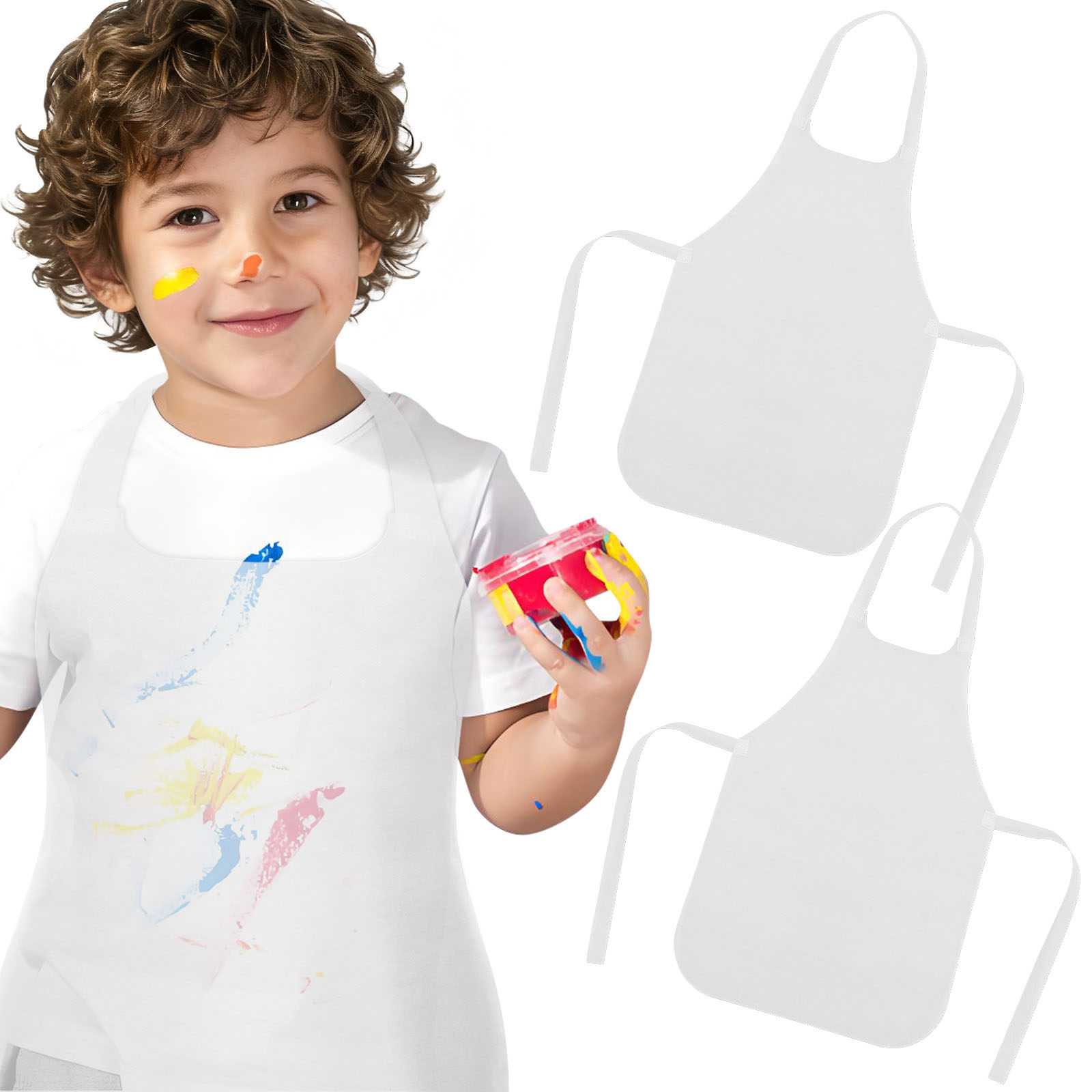 10 delantales blancos para niñ - Art Craft Toddlers reseña y precio