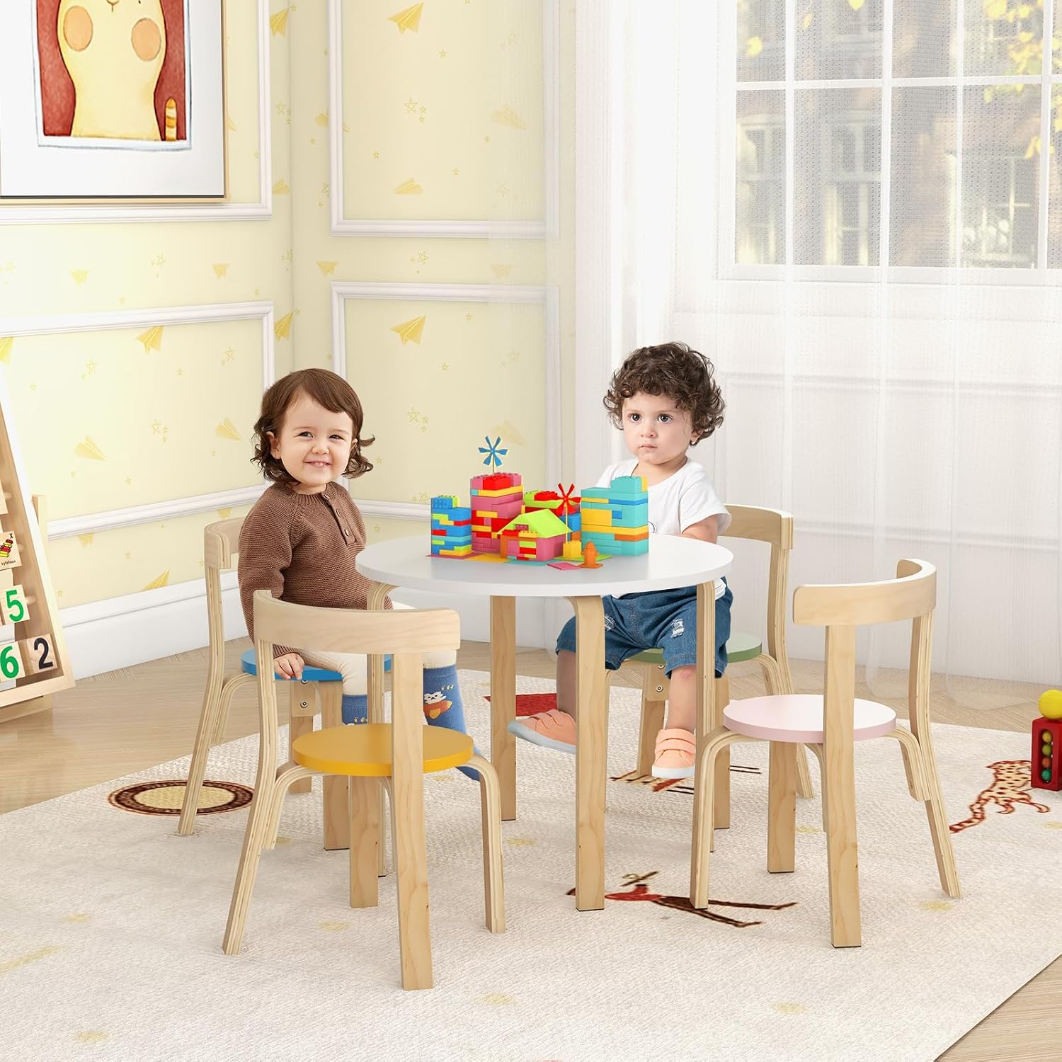 Juego de Mesa y 4 Sillas para  - Art Craft Toddlers reseña y precio
