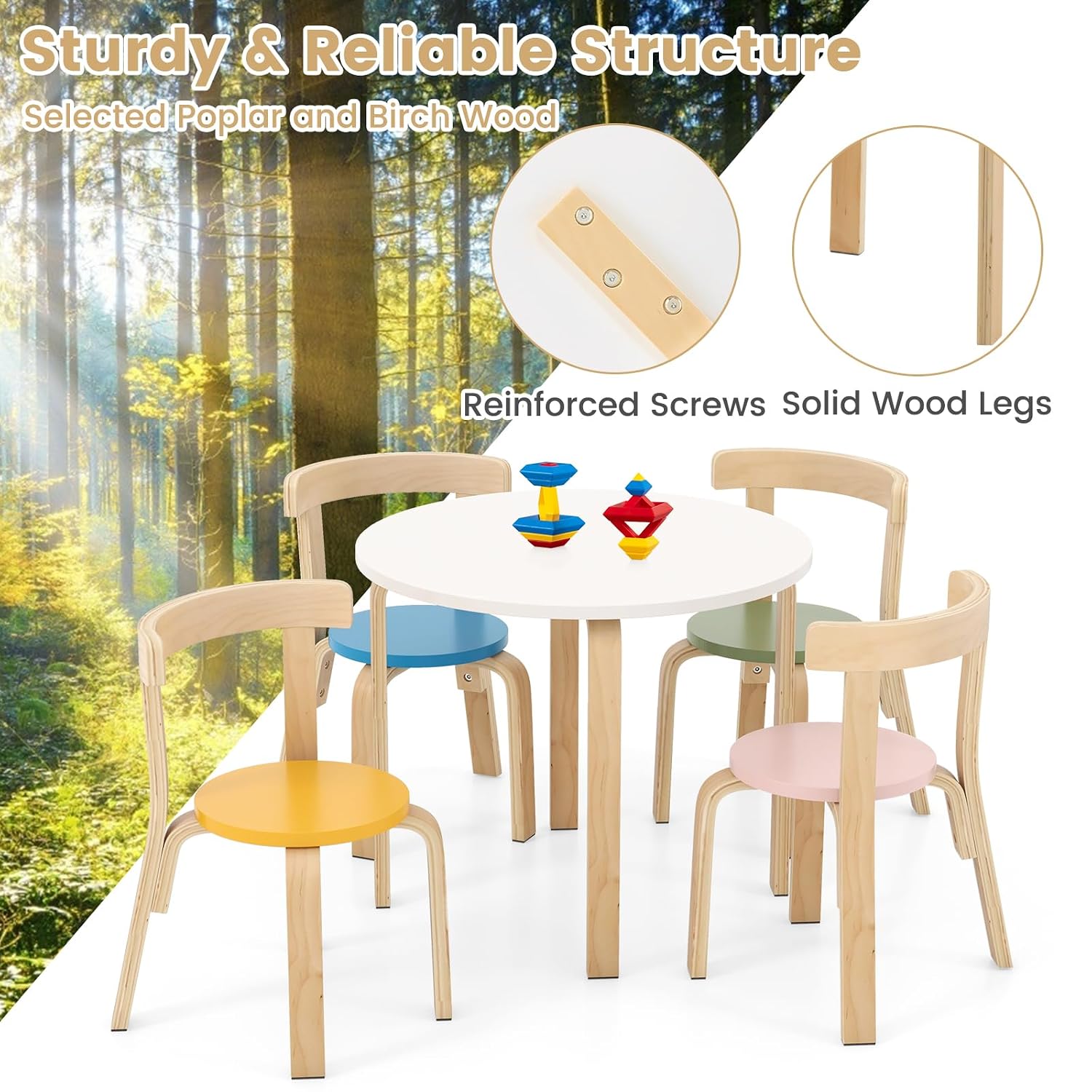 Juego de Mesa y 4 Sillas para  - Art Craft Toddlers reseña y precio
