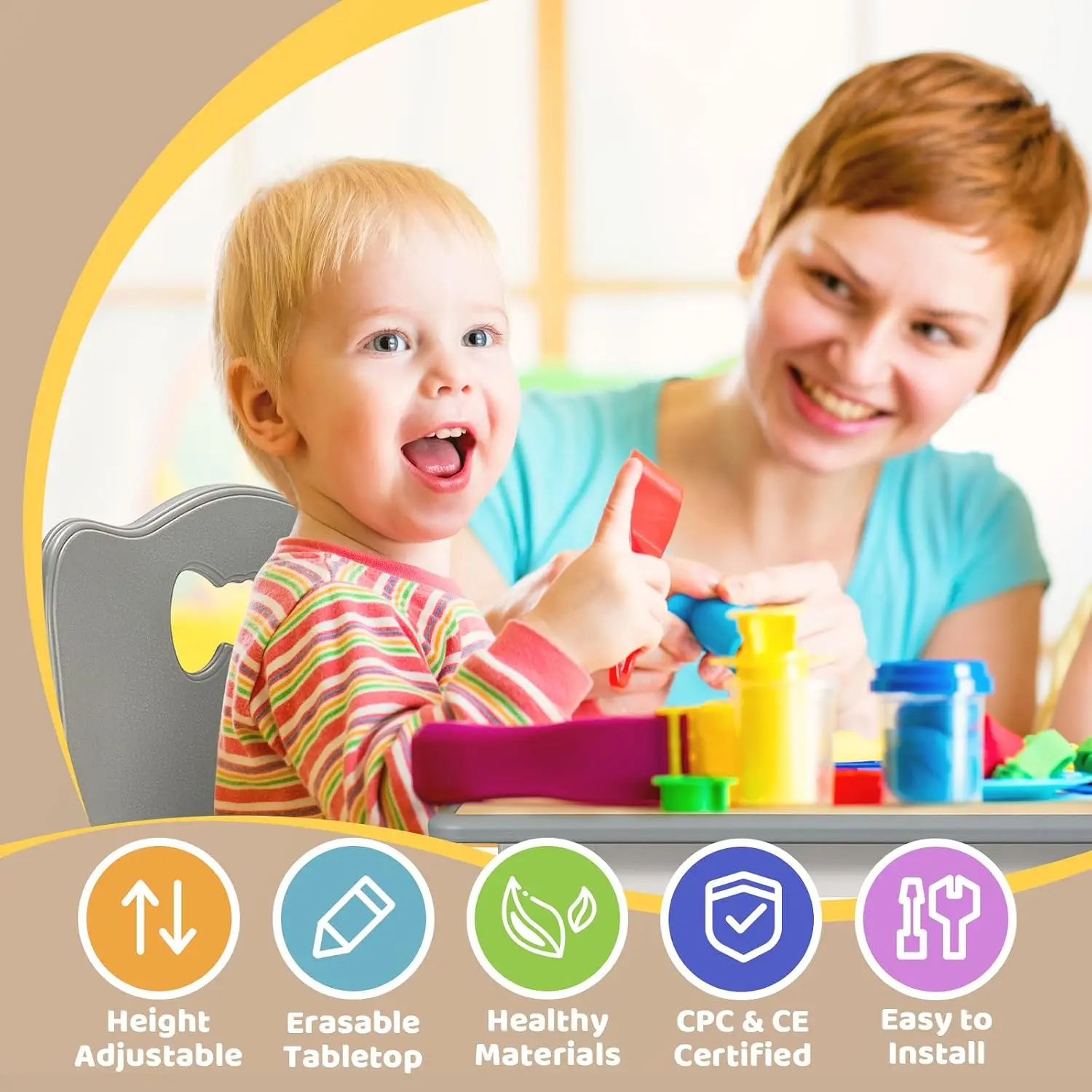 Juego de Mesa y 4 Sillas para  - Art Craft Toddlers reseña y precio