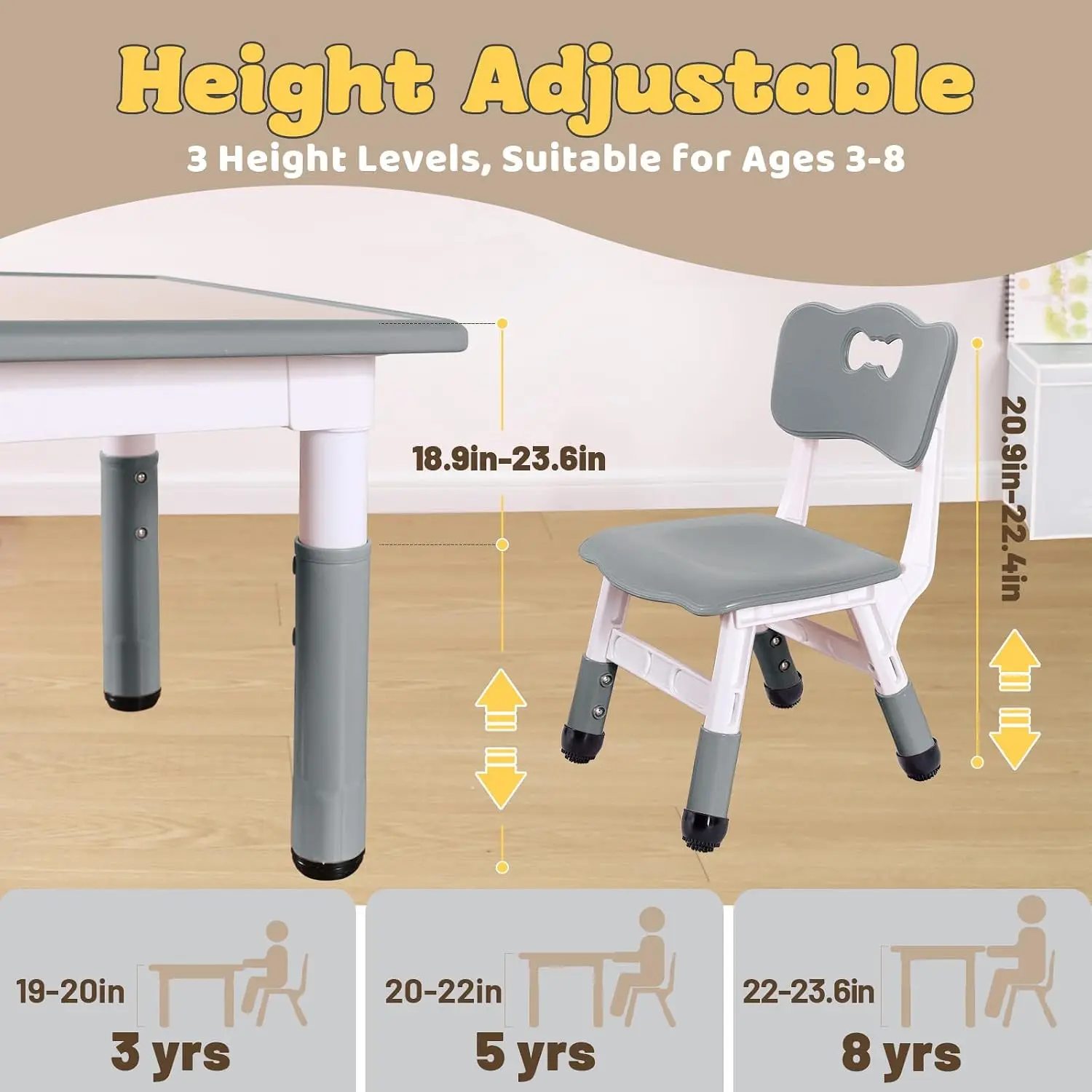 Juego de Mesa y 4 Sillas para  - Art Craft Toddlers reseña y precio