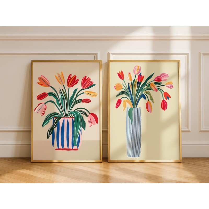 Arte de pared en lienzo con fl - Art Craft Vase reseña y precio
