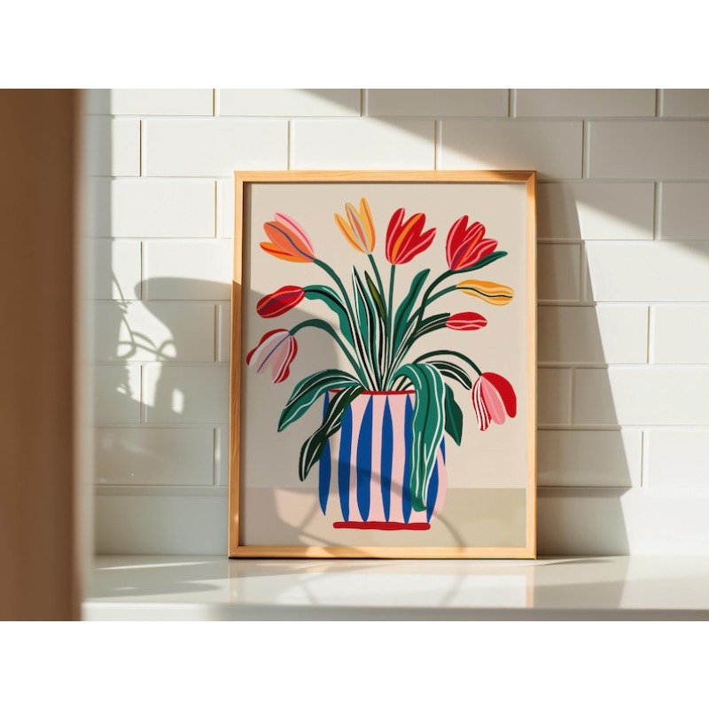Arte de pared en lienzo con fl - Art Craft Vase reseña y precio